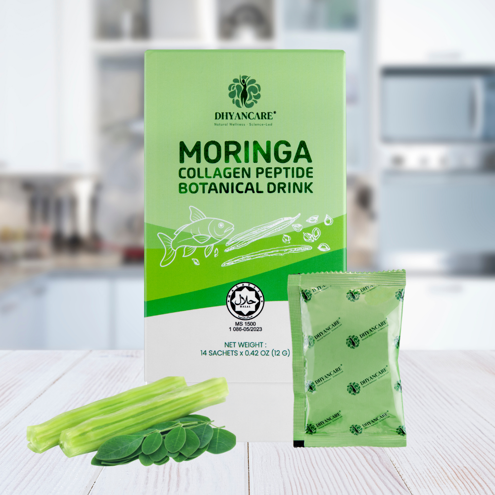 DHYANCARE Moringa Collagen Peptide Sachet | 14 Sachet per Box